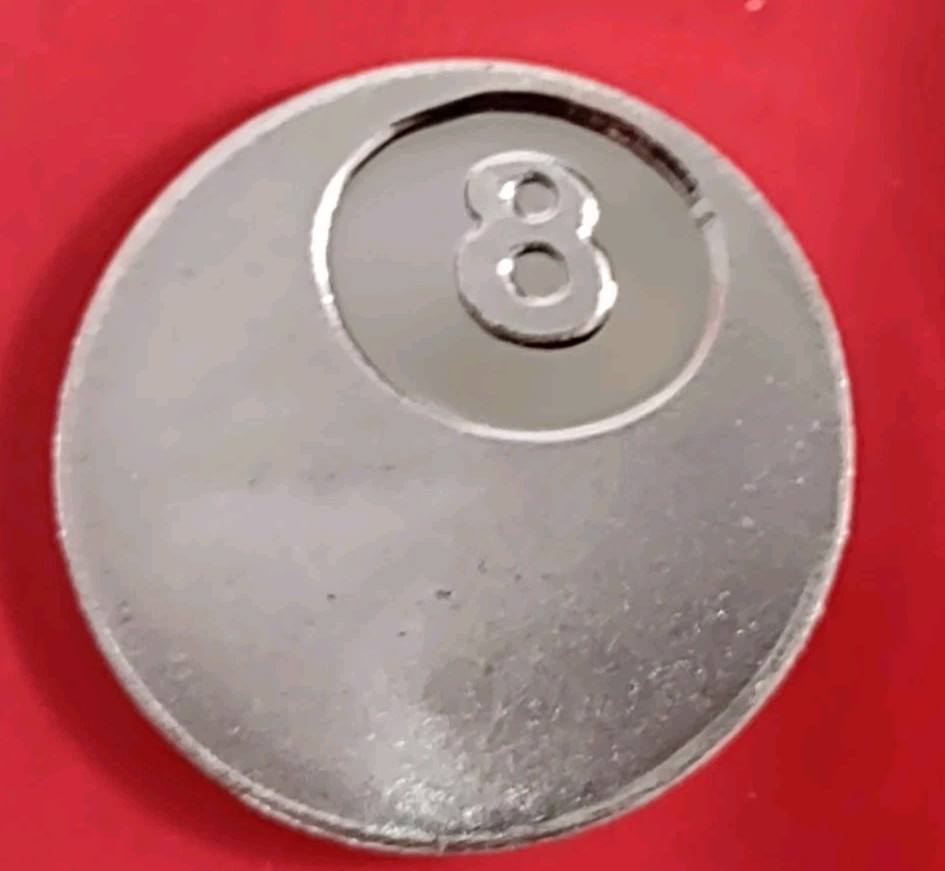 1 Gram .999 Fine Silver Round in 8 Ball Shape