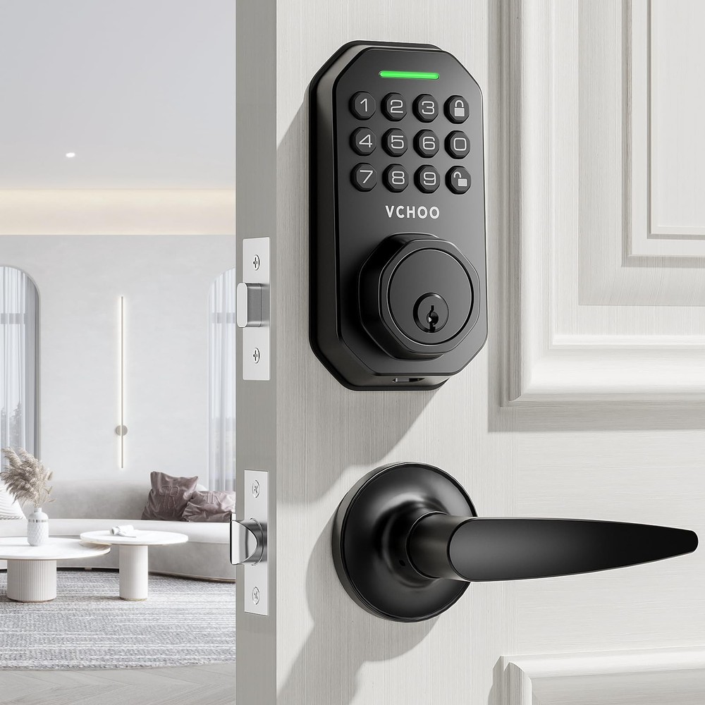 Smart Keyless Entry Deadbolt Lock with Handle for Front Door