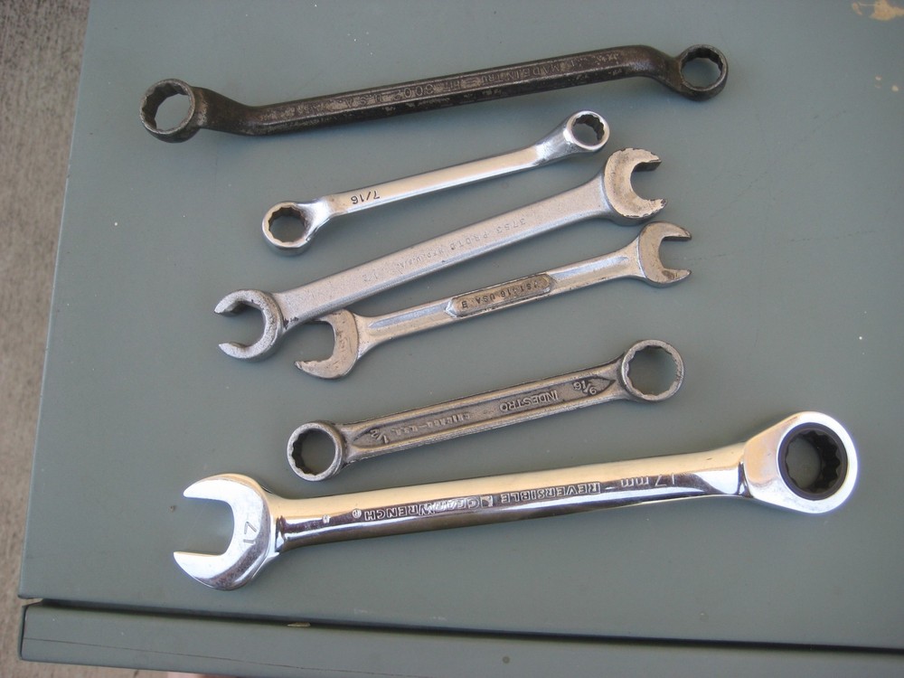 Vintage Bonney Gear Indestro Lectro Lite Snap-On Automotive Shop Wrenches Set of 6