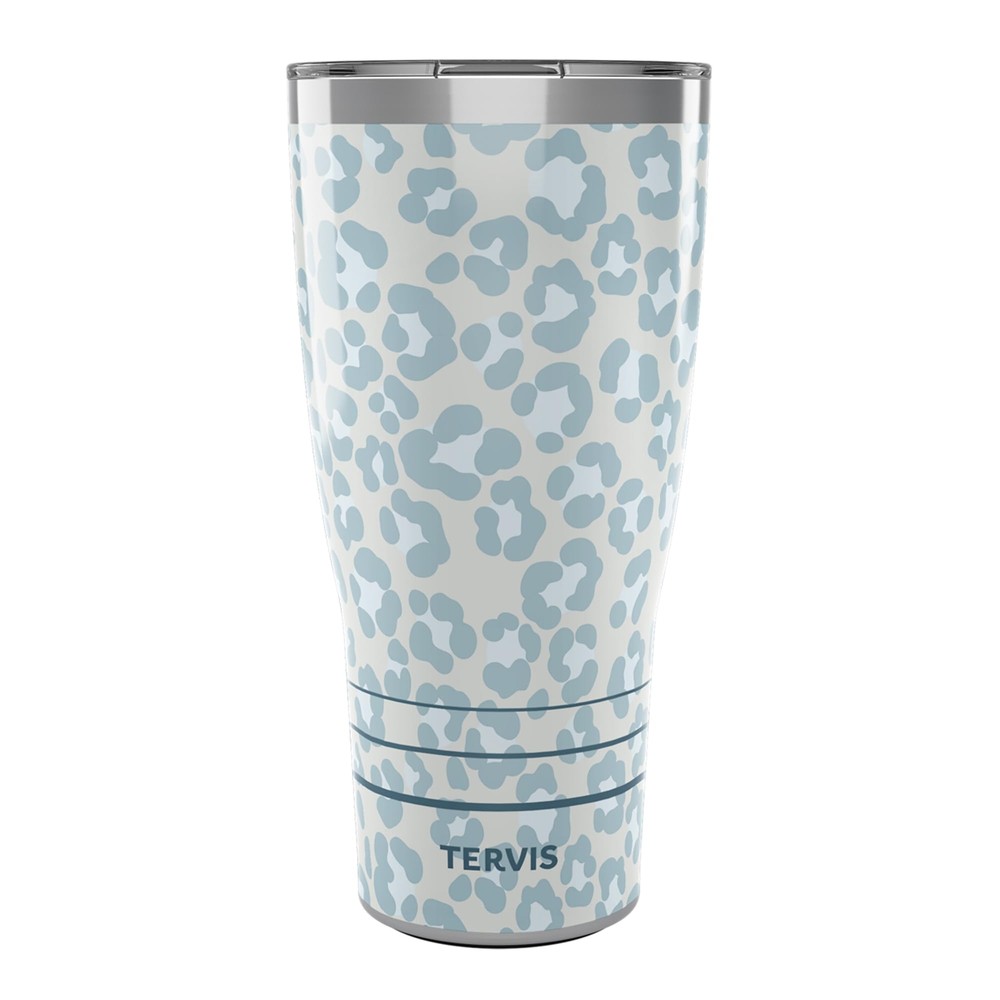 Traveler Lapis Leopard Animal Print Triple Walled Insulated Tumbler Travel Cu...