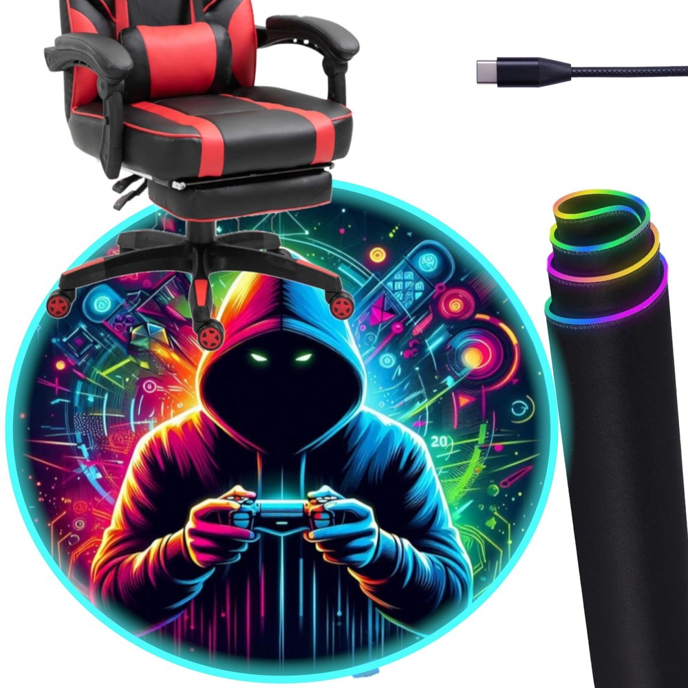 RGB Gaming Chair Mat with 47
