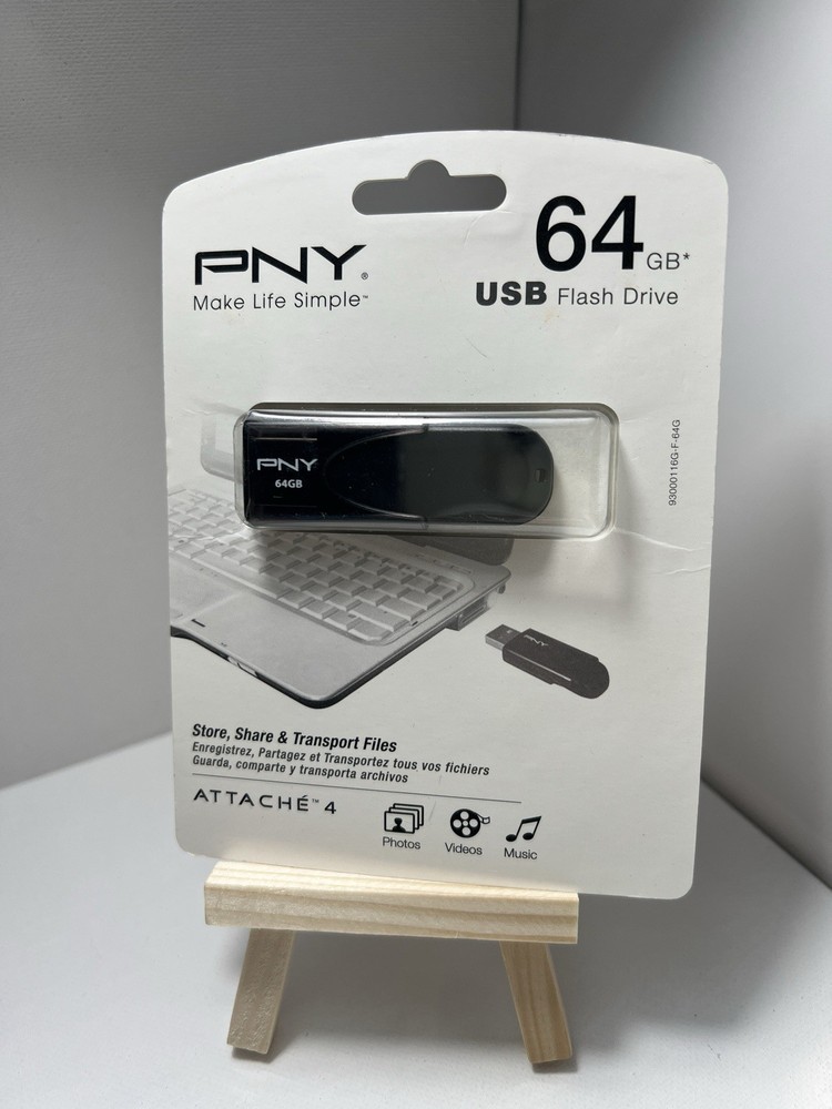 PNY Attaché 4 64GB USB 2.0 Flash Drive for Easy File Storage