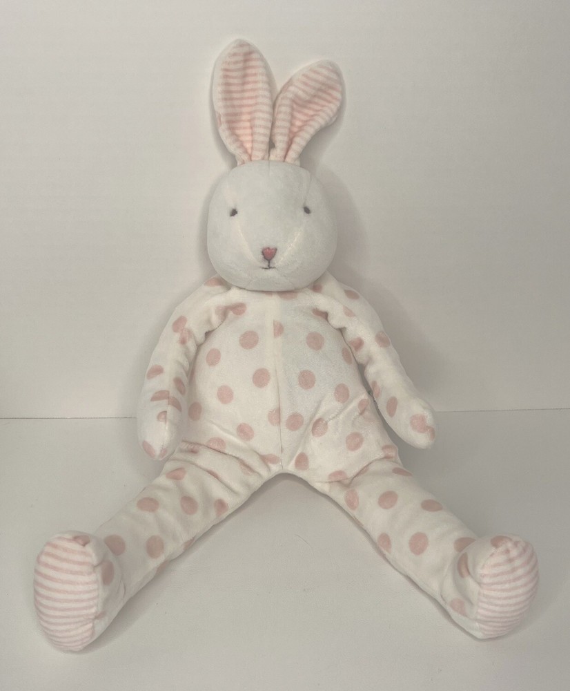 Bunnies By The Bay Bunny Rabbit Carrots White Pink Polka Dots Plush Stuffed