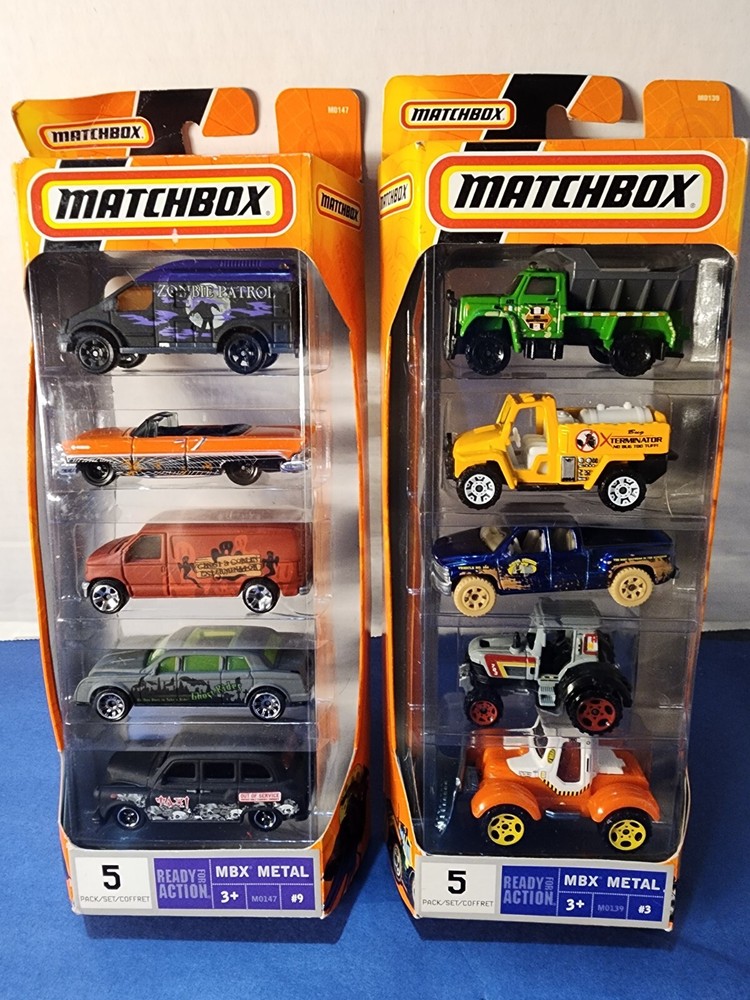 New Sealed 2 Sets Matchbox MBX Metal Ready For Action 5 Pack 2007