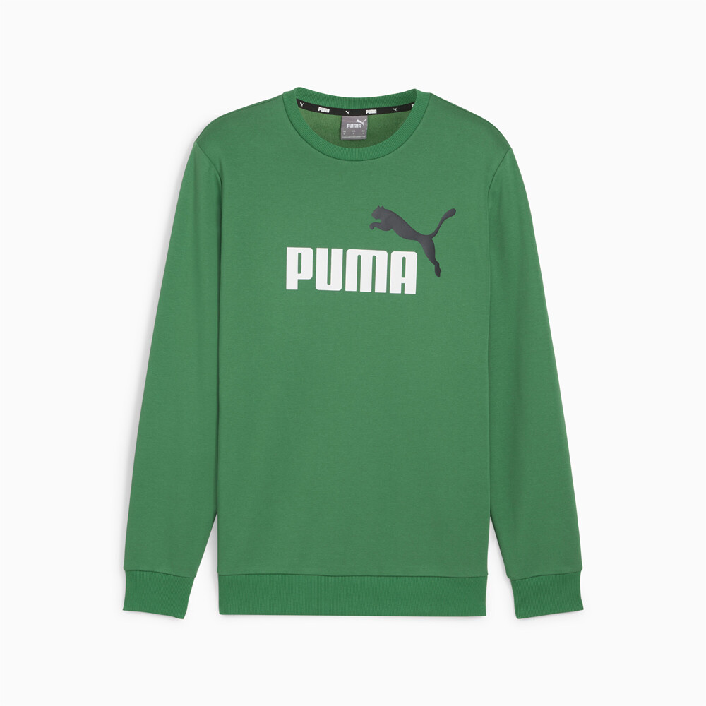 Puma Essentials TwoTone  Logo Crew Neck Sweatshirt Mens Green  58676286