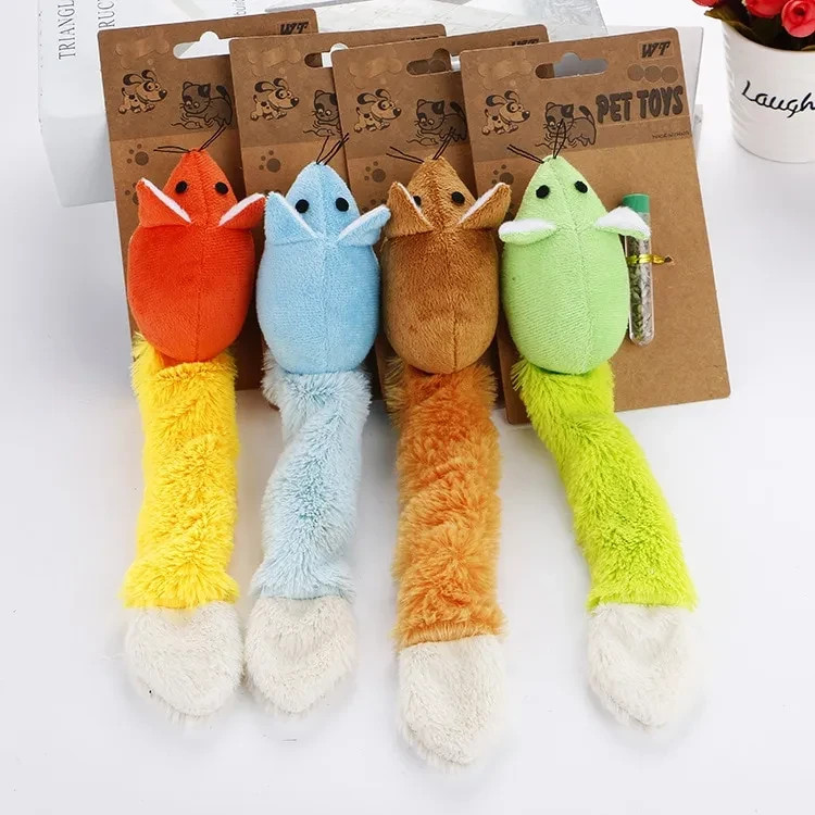 Funny Long Tail Mouse Cat Teaser Toy for Playful Pets and Training