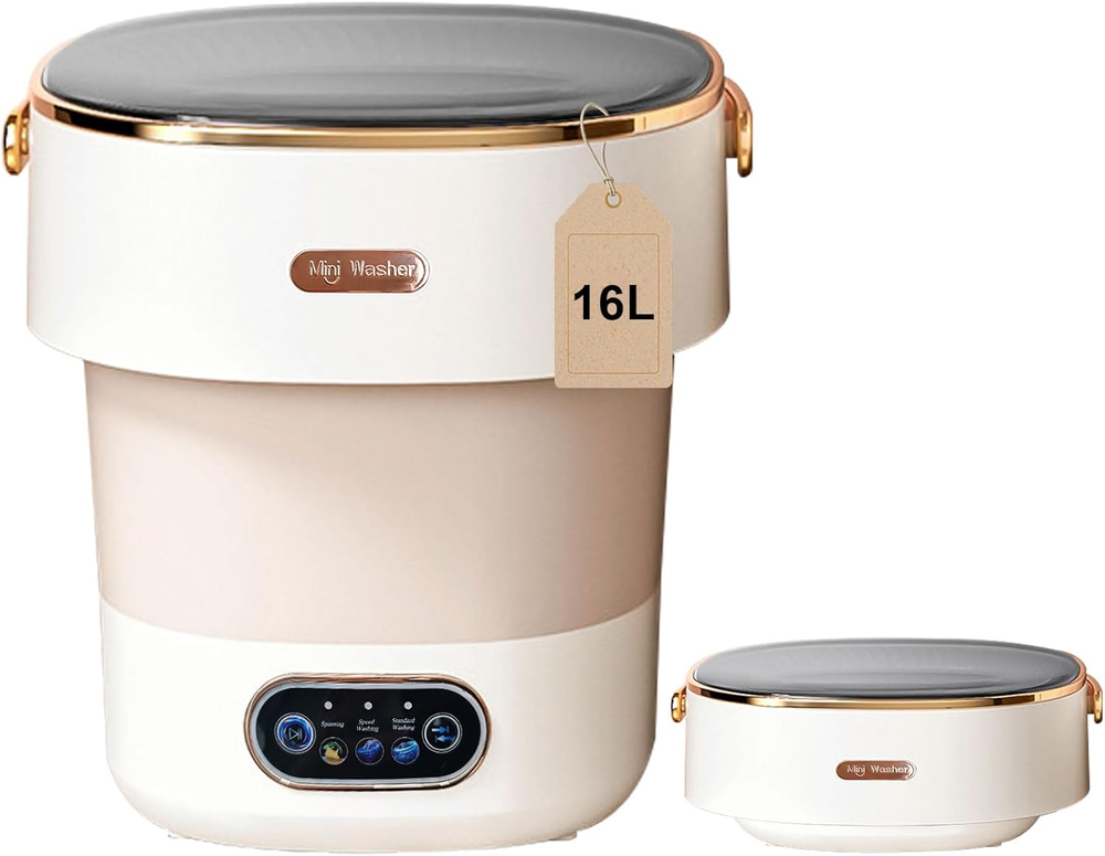 Portable Mini Washing Machine 16L with Spin Basket for Small Clothes