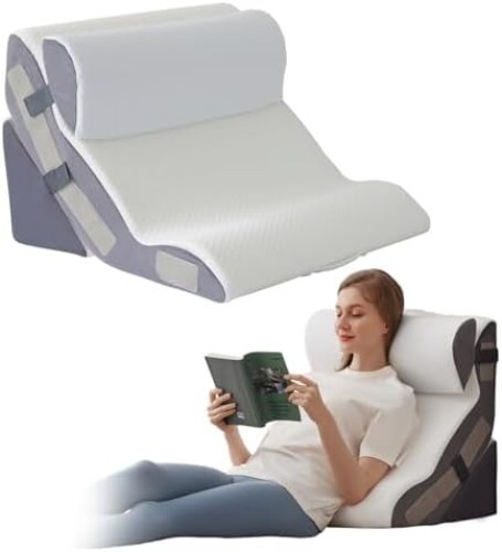 3PCS Orthopedic Bed Wedge Pillow Set for Sleeping Sitting and Posture Support 6-in-1 Foam