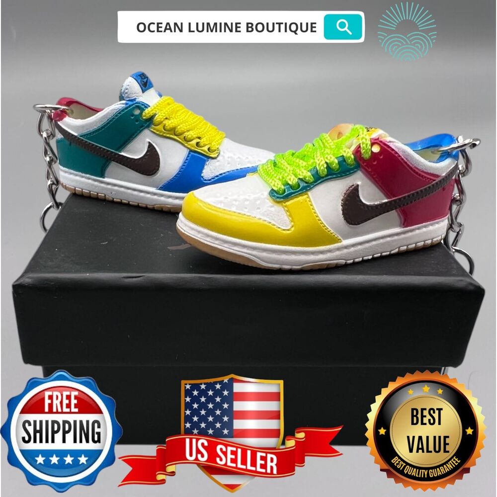 SB DUNK 3D Mini Sneaker Keychain, Jordan Sneaker Collectible, Box Options