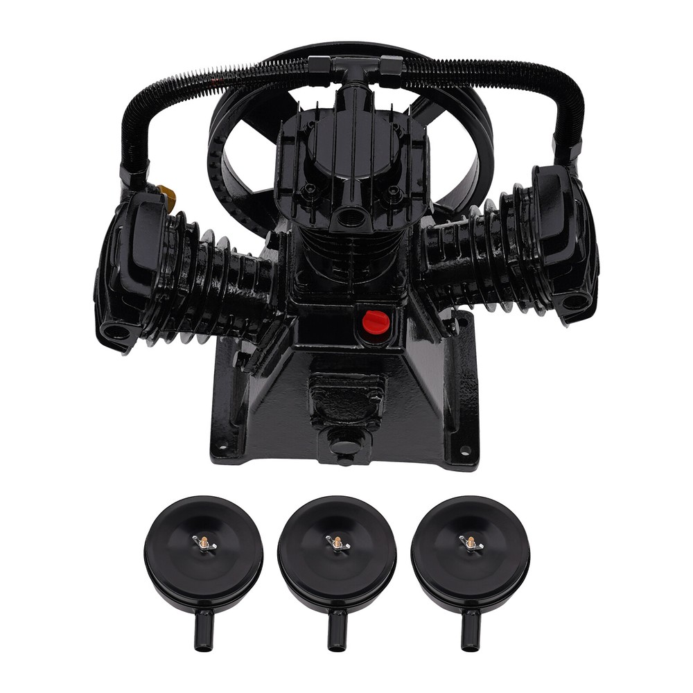 5-HP Single-Stage Inline-Twin Air Compressor Pump with 3 Cylinder Head