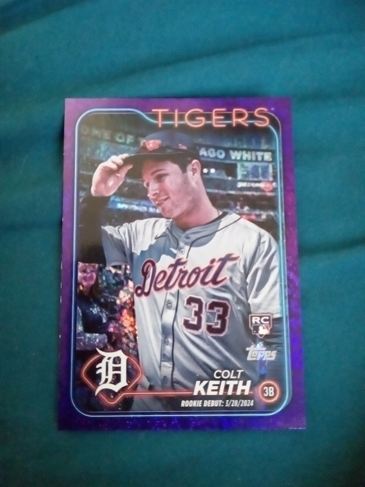 New 2024 Topps Update Series Colt Keith RC Purple Foil  Parallel /799  Tigers