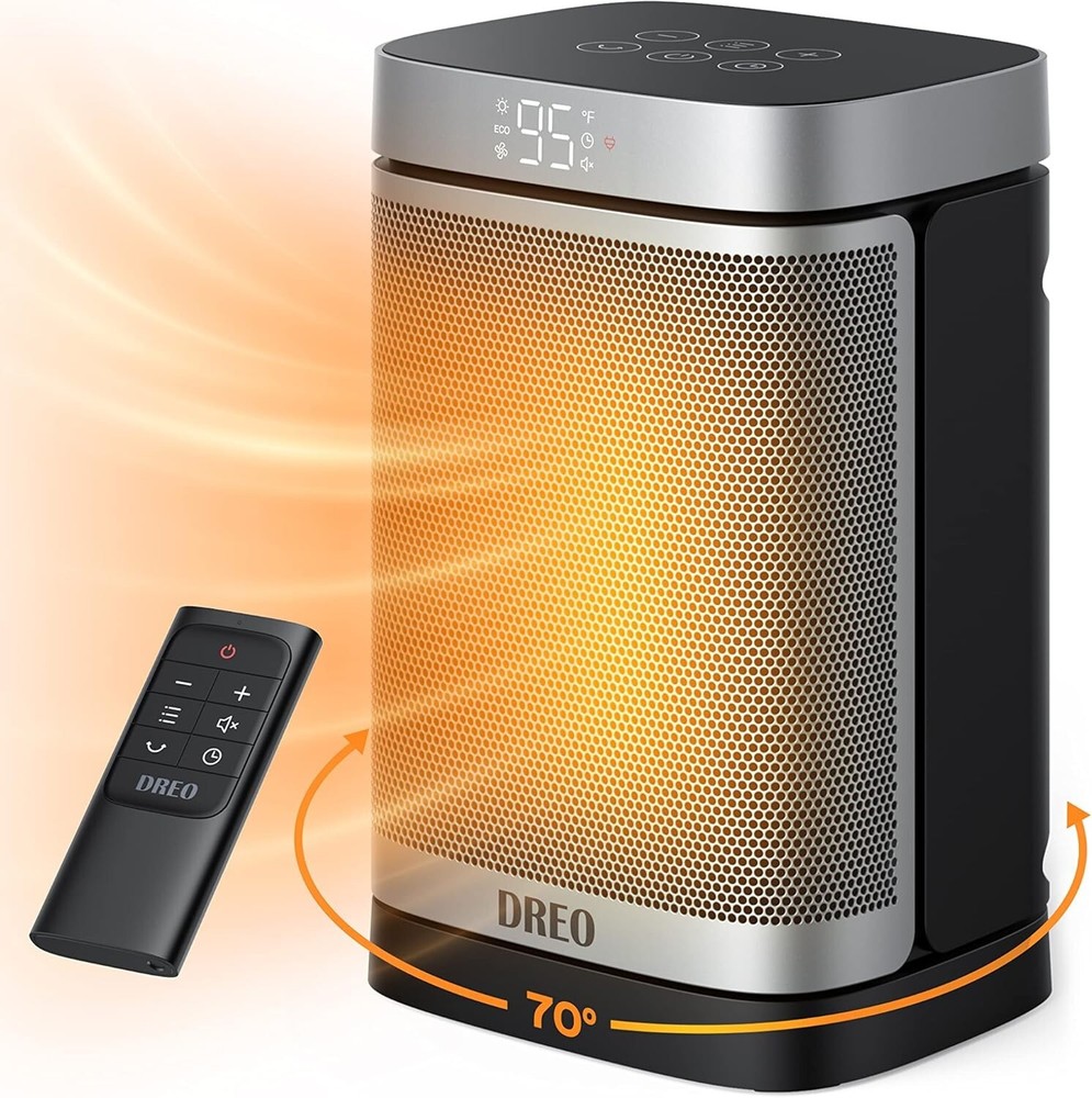 Programmable 1500W Electric Heater with 12-Hour Timer—Safe, Stylish, & Portable