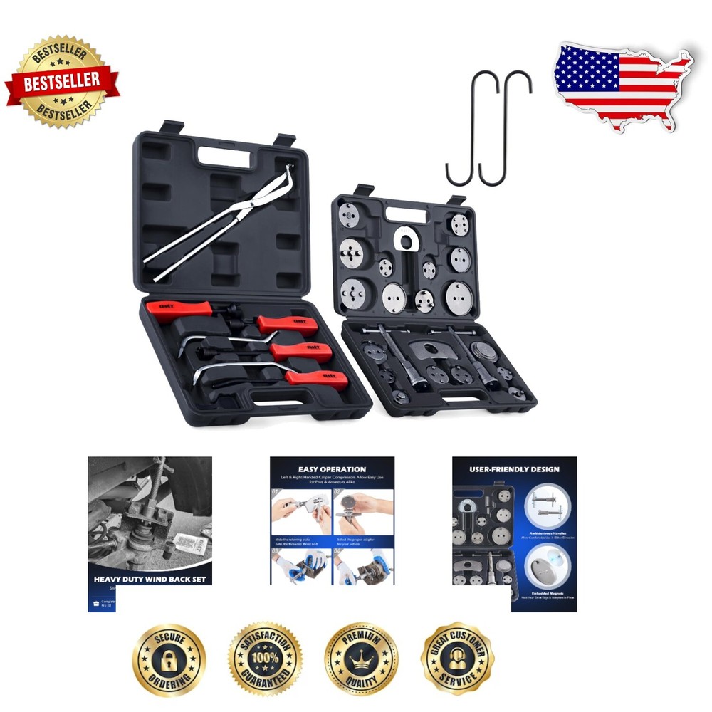 High-Performance 32pc Dual Brake Tool Kit - Durable & Wide Vehicle Compatibility