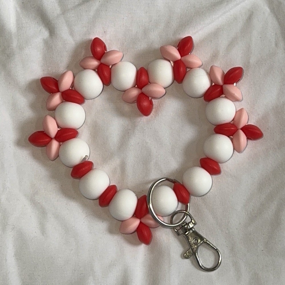 Handmade Heart Wristlet for Keys Wallet and Essentials