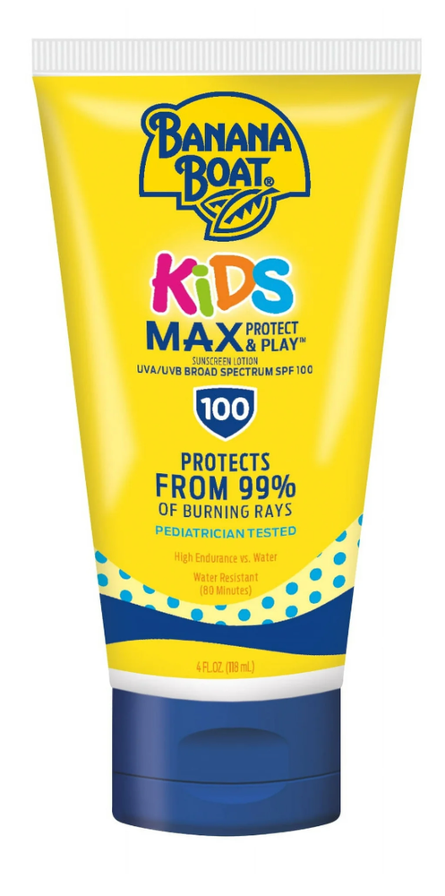 BANANA BOAT Kids MAX SPF 100 Sunscreen 4 oz Protect & Play Broad Spectrum