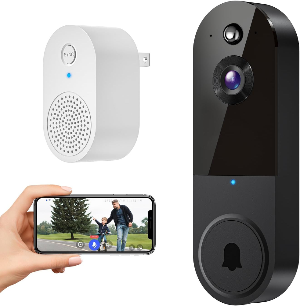 1080P Wireless Video Doorbell Camera Chime Ringer Night Vision Cloud Storage