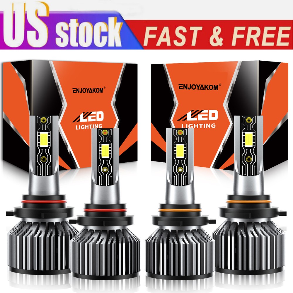 4x LED Headlight Kit Combo Bulbs 9005 9006 High&Low Beam For BMW 325is 1988-1995