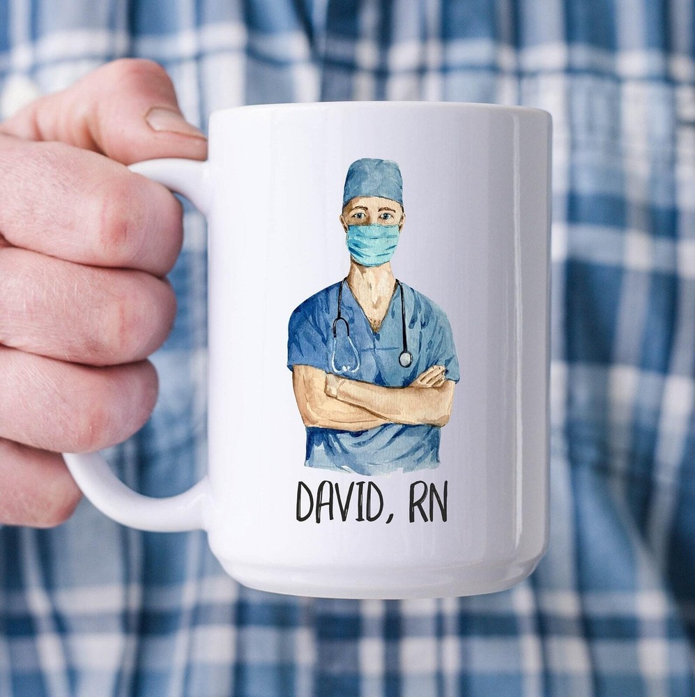 Custom Male Nurse Mug Personalized Male Rn Gift Nurse Gift Idea For Men Nurse