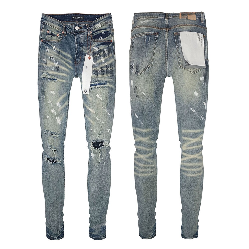 Purple Blue Jeans by Cross-Border Trade Manufacturers in Stock Pants-image