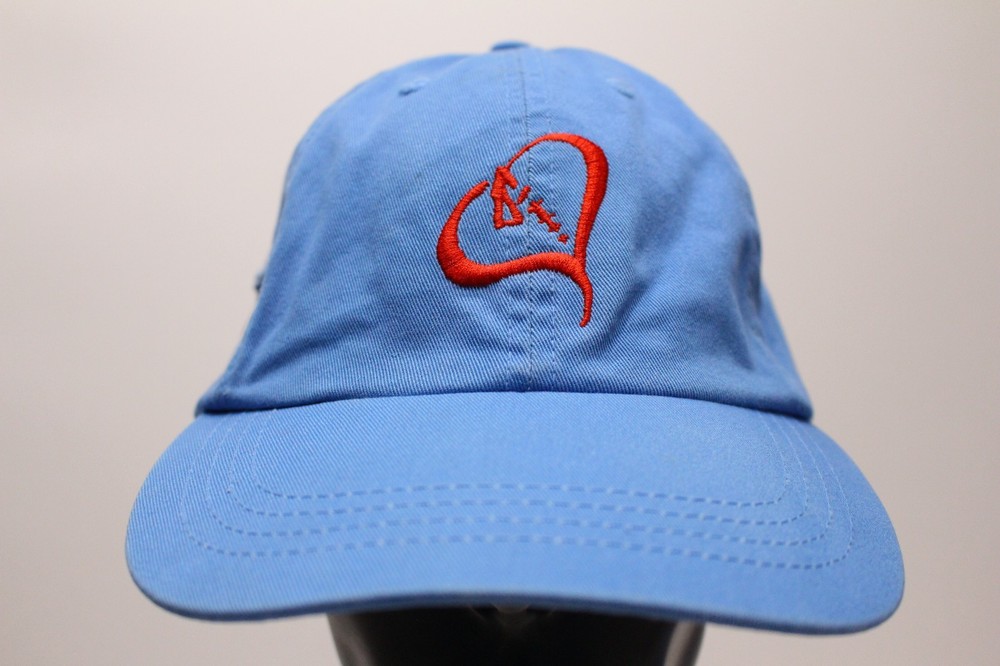 Broken Heart Logo - Light Blue with Side Pocket - STRAPBACK Baseball Cap Hat!
