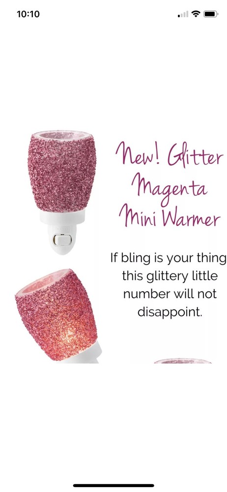 Glitter Magenta Mini Plug-In Wax Warmer New In Box by Scentsy