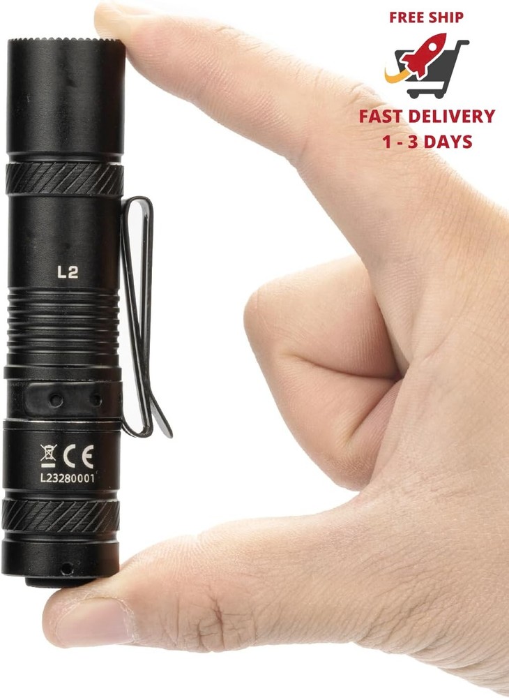 1200 lumen rechargeable EDC pocket flashlight with AA battery