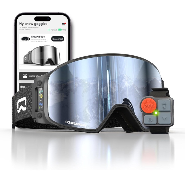 Anti-Fog Bluetooth Smart Ski Goggles with Walkie-Talkie for Adults Snowboarding