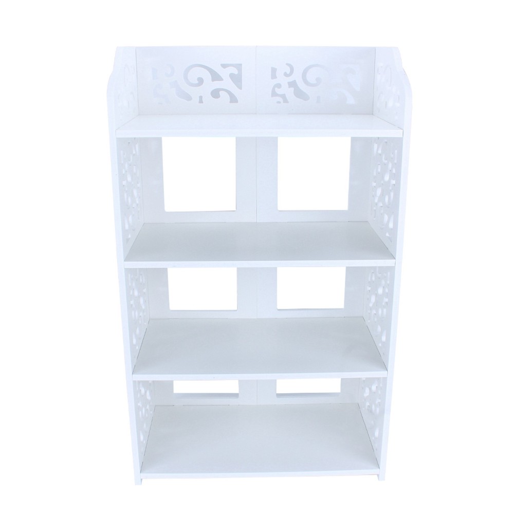 4-Tier White Hollow Shoe Rack Storage Organizer Shelf Stand GBGA