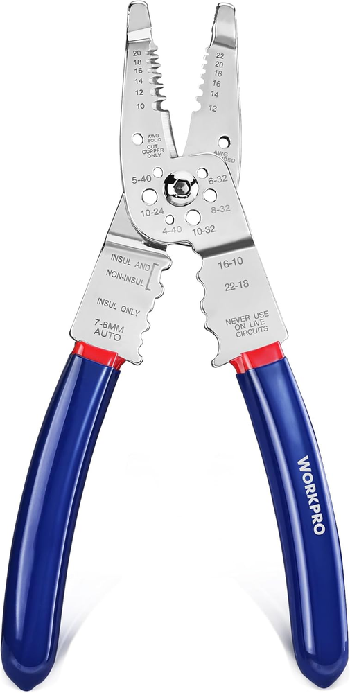 8-Inch Stainless Steel Wire Strippers Cutter with Long Nose for Easy Stripping