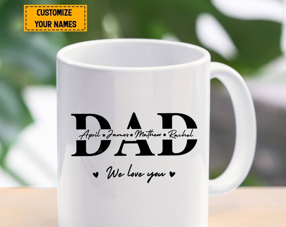 Dad Coffee Mugs Custom Mugs With Kids Name For Dad Father Men Husband Father Day