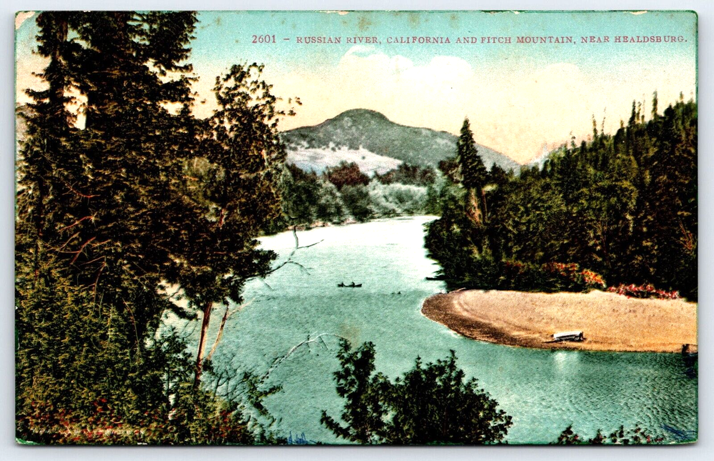 Vintage Postcard Russian River Mountains Healdsburg, California 1912