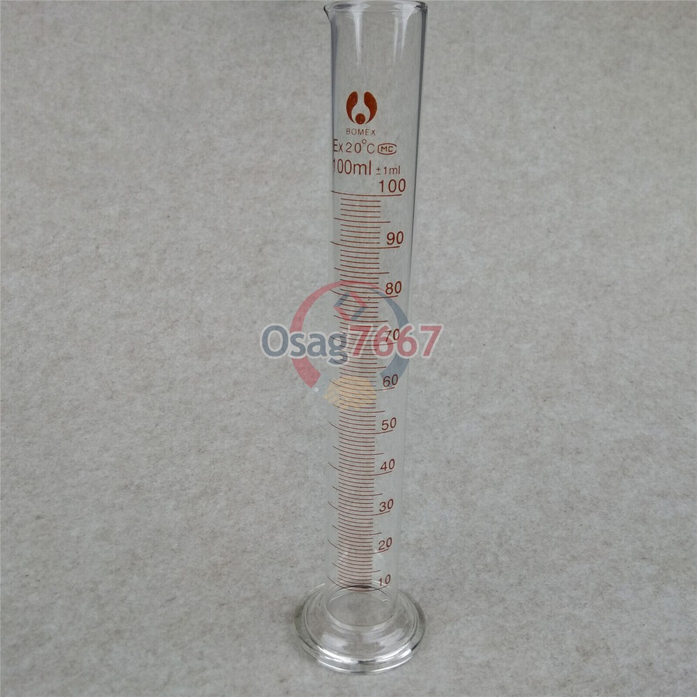 One New 100mL Graduated Measuring Glass Cylinder Lab Borosilicate Glassware #E8