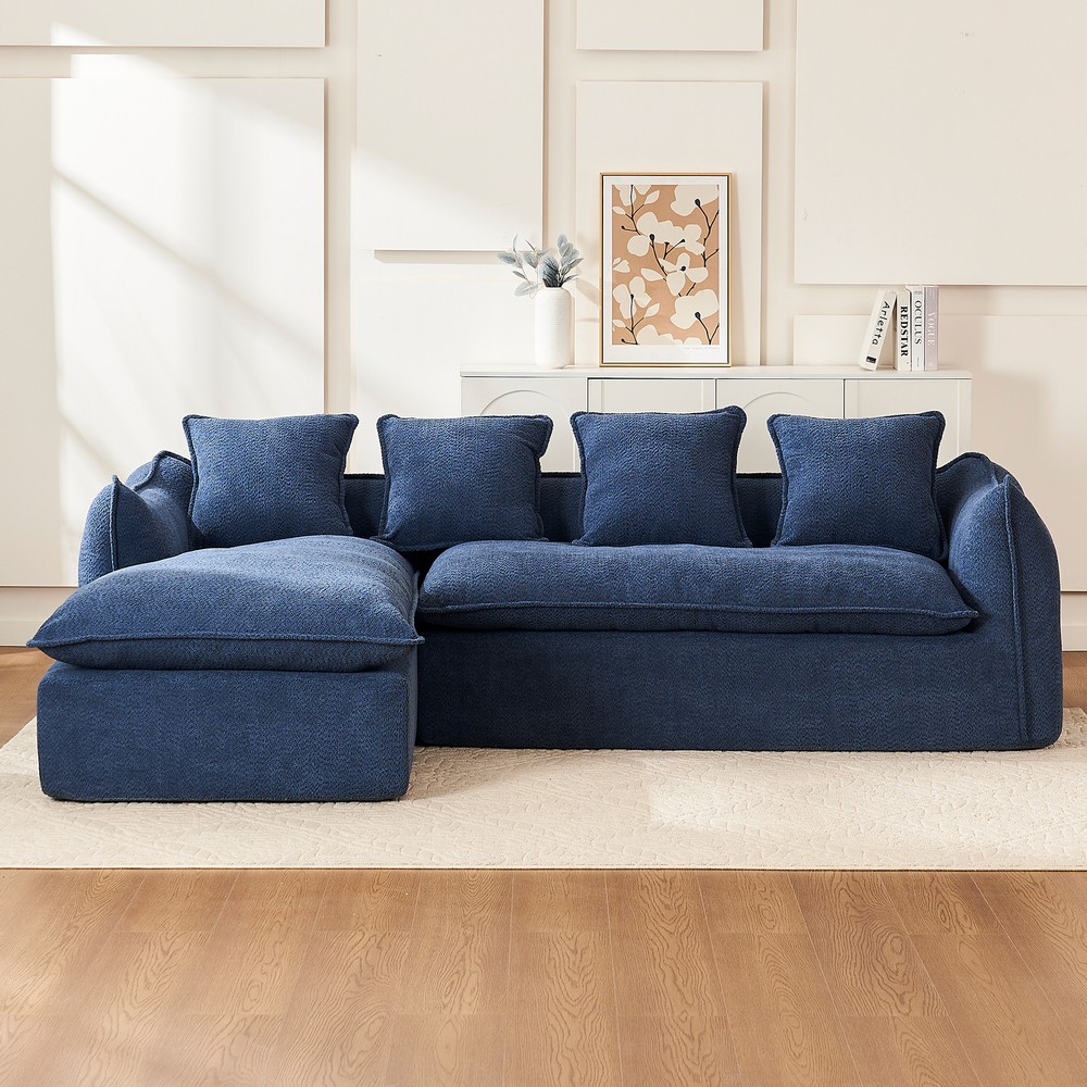 Oversized 3-Seater Deep Seat Sofa for Living Room with Video