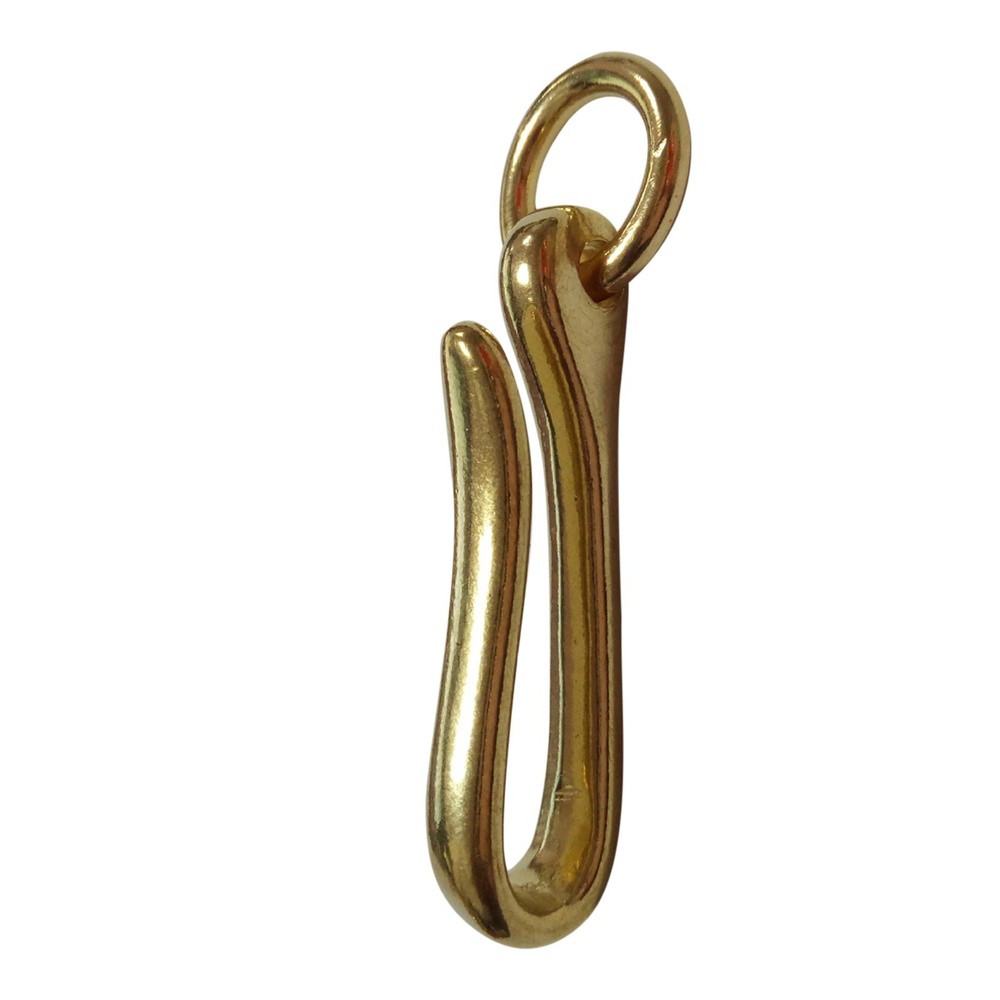 Retro Solid Brass Keychain Key Ring Belt Hook Wallet Chain Fish Hook 2 Sizes