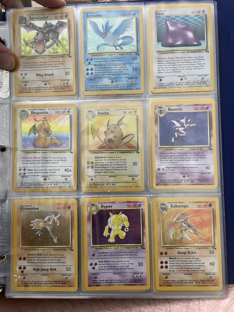 Pokemon Fossil Complete 62 Card Set Unlimited Edition Near Mint Condition  