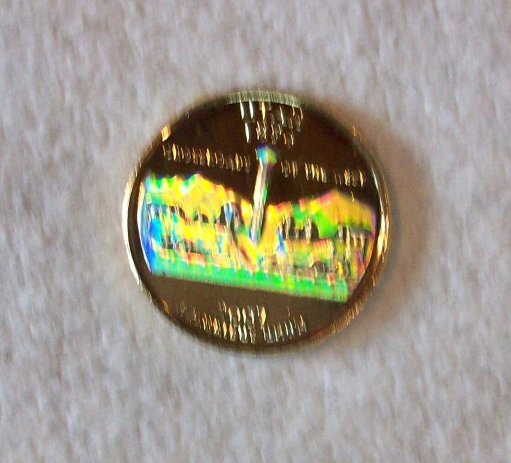 2007 Utah Gold Plated Hologram Clad .25 Twenty Five Cents Circulated