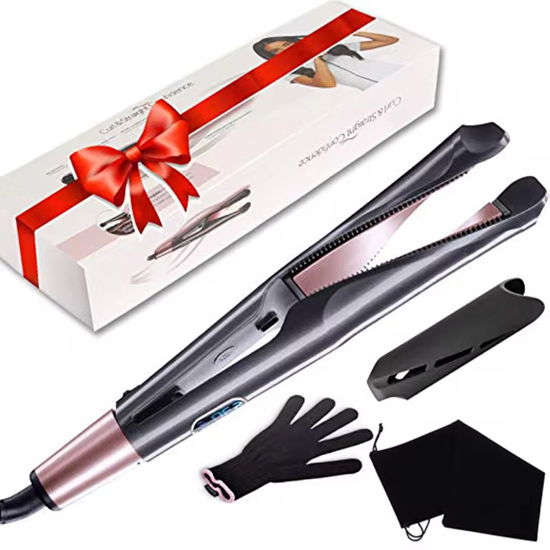 2-in-1 Professional Hair Straightener & Curler Iron with Twist Technology