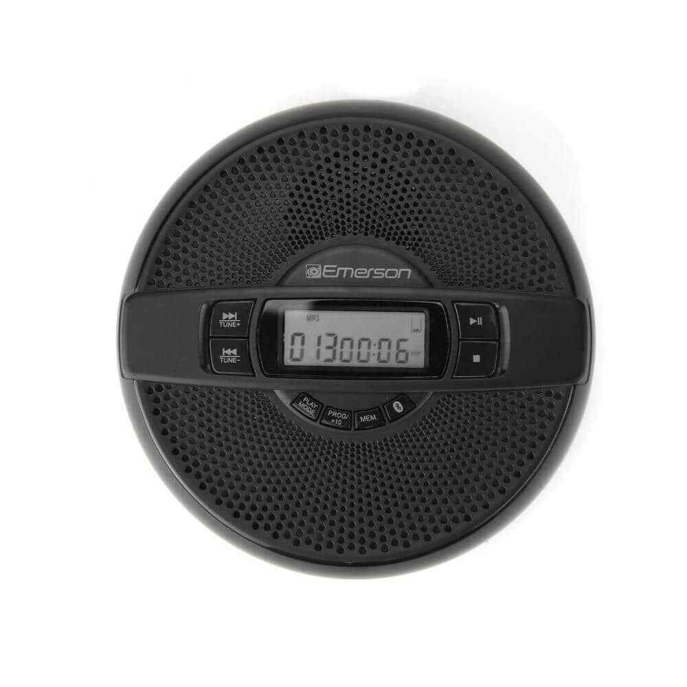 Portable Bluetooth CD Player FM Radio & Speaker Wired Earbuds Included, Black (E