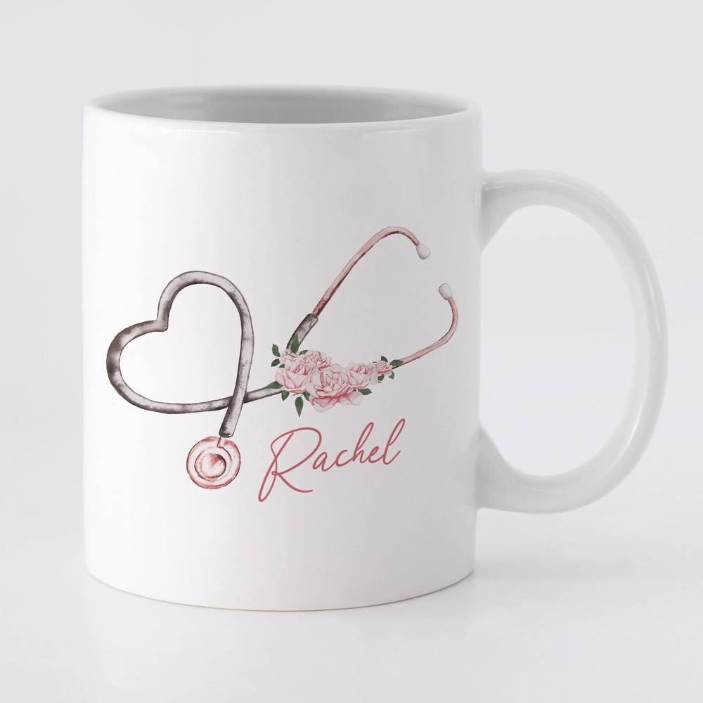 Personalised Nurse Mug Doctor Present Nhs Key Worker Hospital Nurse Gift Floral