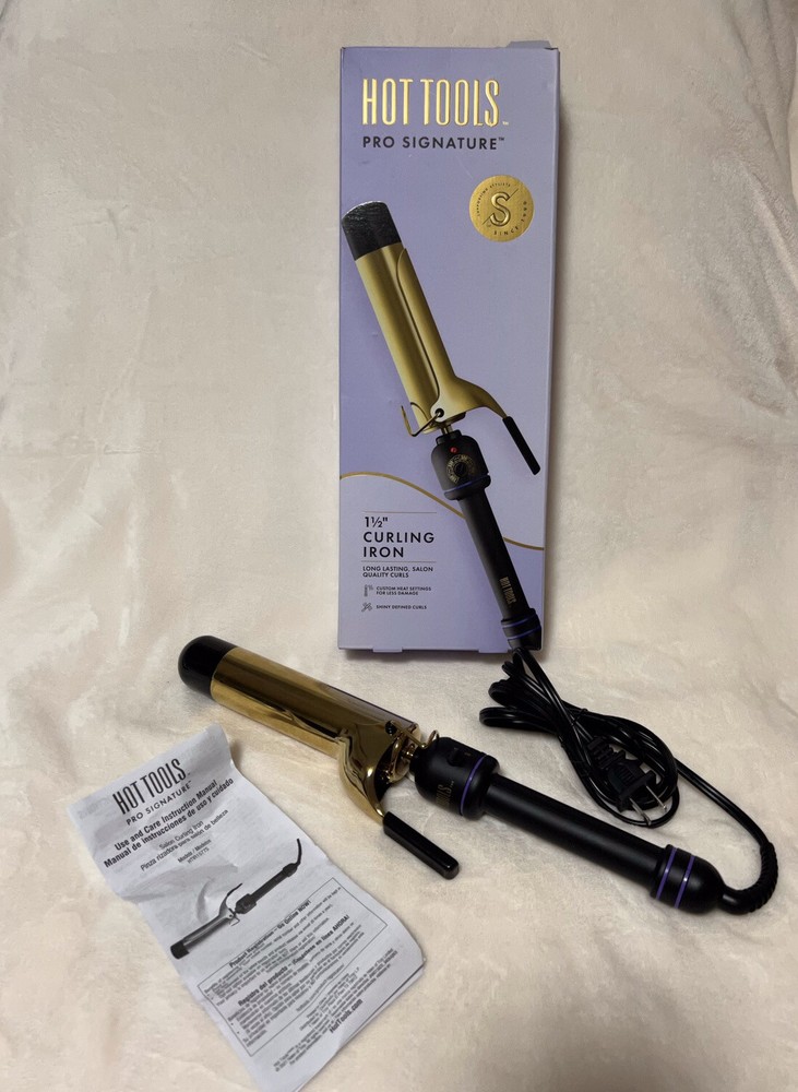 Hot Tools 1.5 Inch Gold Professional Curling Iron Wand Signature Series