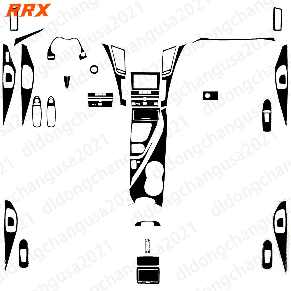50Pcs Glossy Piano Black Kit Full Interior Trim Cover For Infiniti Q50 Q60 14-20