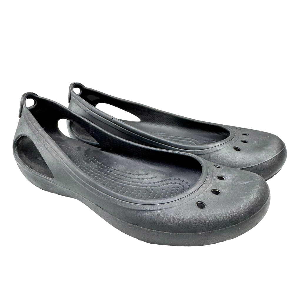 CROCS Kadee Ballet Flats Womens 7 Black Basic Solid Slip On Everyday Comfort