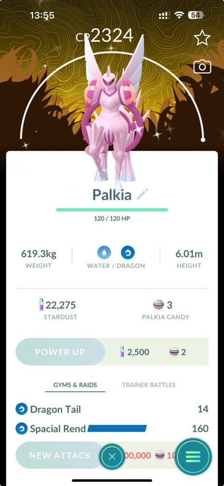 Shiny Palkia Origin Spacial Rend Global background - P T C - Read Description