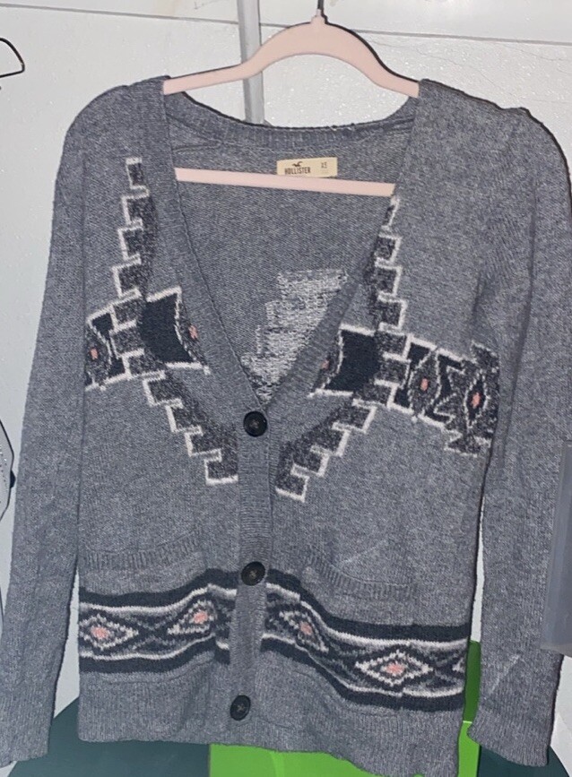 Holister Womens  Knitted Cardigan With Pockets White Size Xtra Small