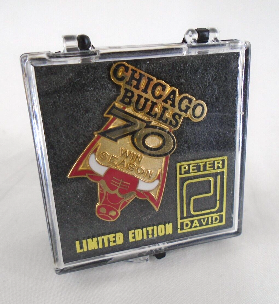 Chicago Bulls NBA Vintage Pin 70 Win Season Peter David Limited Edition 1995