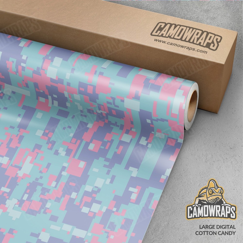 Large Digital Cotton Candy Camo Vinyl Wrap - Durable Cast Decal Film for Cars & Walls