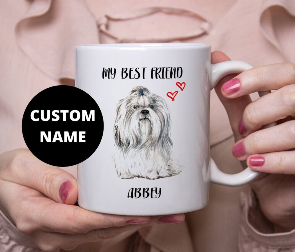 Custom Shih Tzu Dog Name Mug Personalized Coffee Cup for Pet Lovers