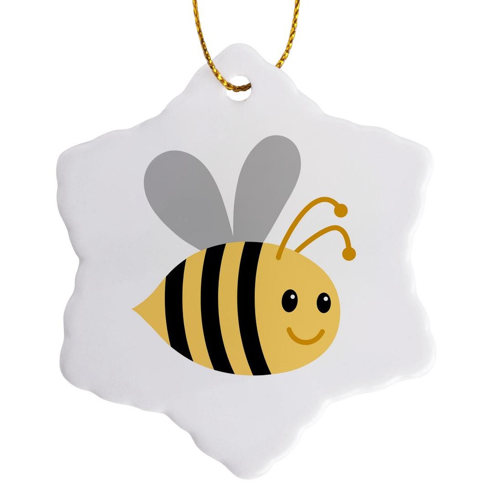 Cute Cartoon Bumble Bee 3D Ornament by 3dRose