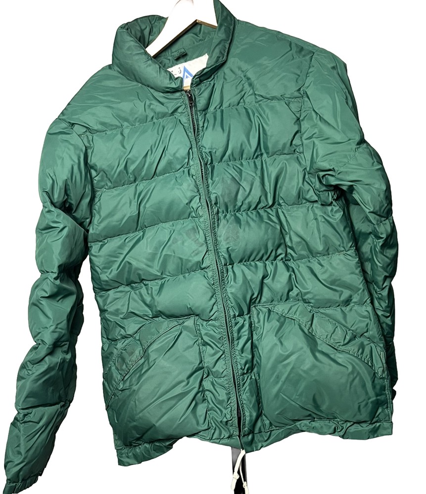 Vintage Holubar Down Puffer Thrashed Parka Coat Green Men Small Made in USA