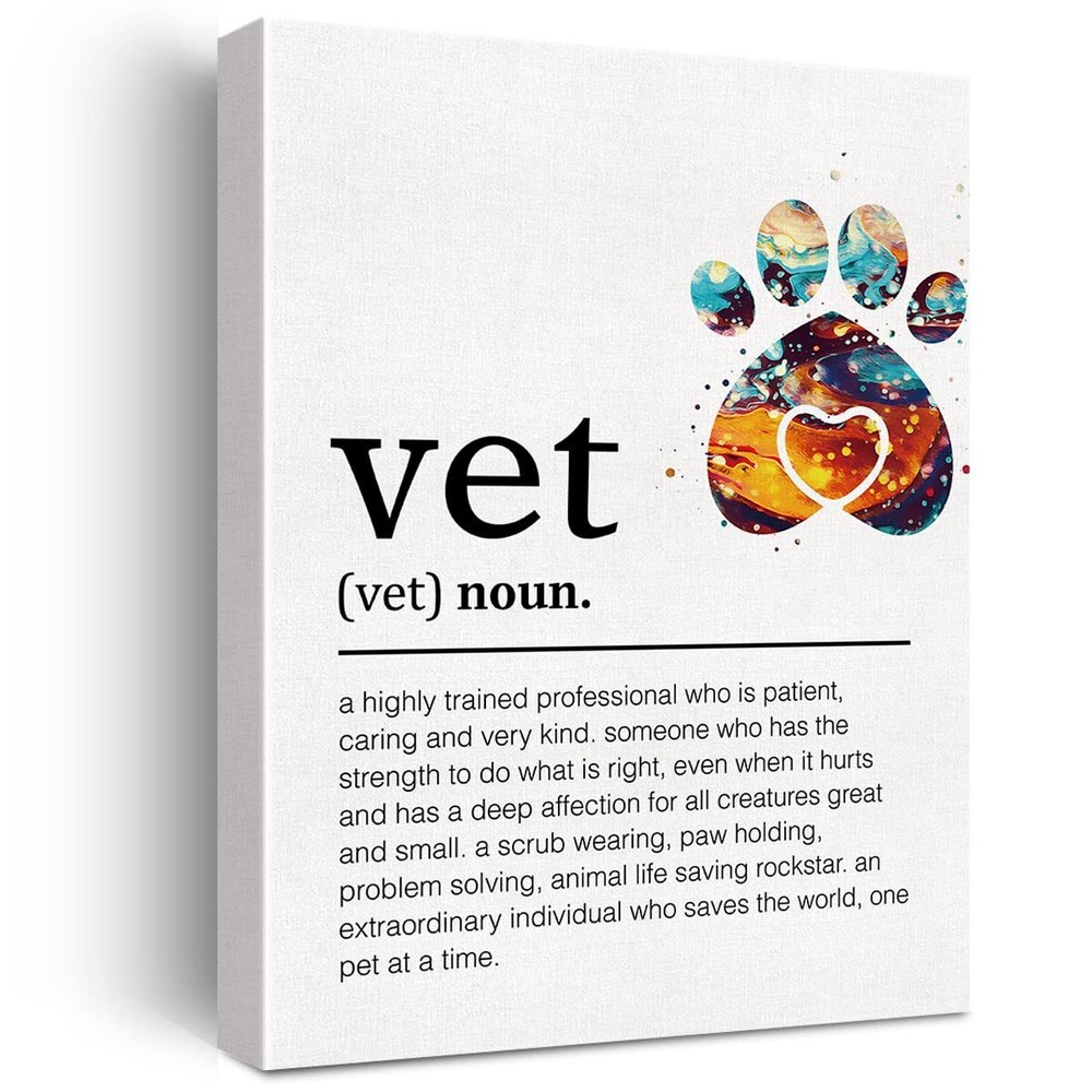 Thank You Vet Canvas Wall Art Motivational Vet Definition Canvas Print Positi...